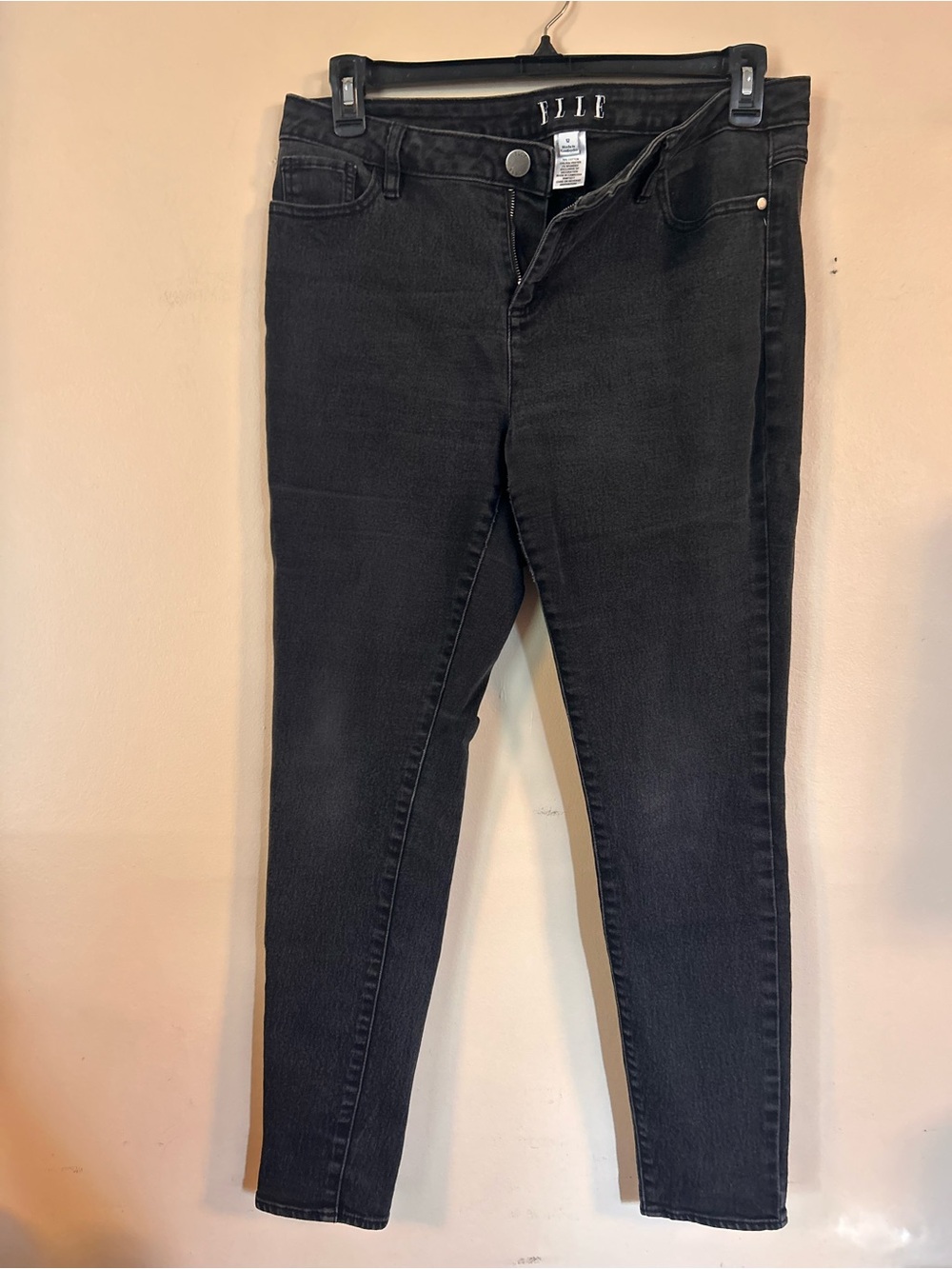 Elle Women's Black Skinny Jeans - Classic High-Rise Fit